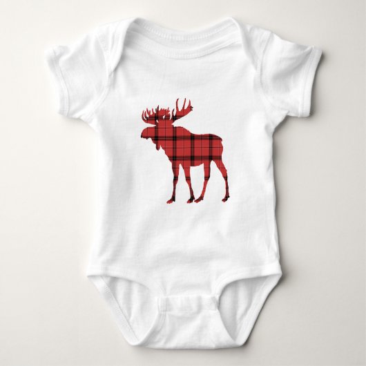 Body Moose Red Plaid Tartan Motif Noël (Devant)