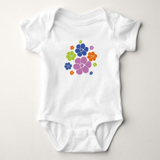Body Motif à fleurs - Bleu, Orange, Violet, Vert (Devant)