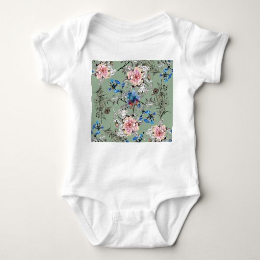 Body Motif d'aquarelle Arrière - plan vert. (Devant)