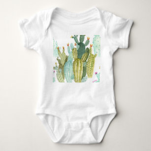 Body Motif d'aquarelle vintage Cactus Blooming