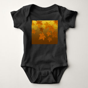 Body Motif d'automne avec feuilles d'érable en chute et
