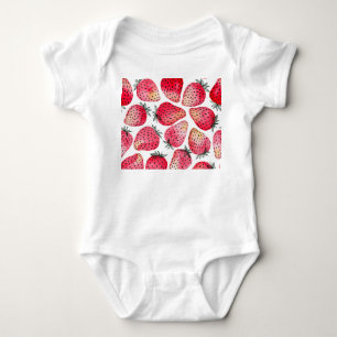 Body Motif de fraises d'aquarelle.