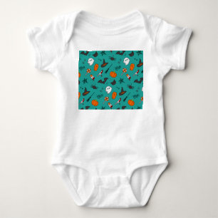 Body Motif de style plat Halloween Turquoise.