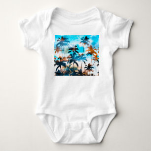Body Motif d'été, arbres tropicaux, ciel.