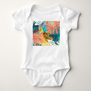 Body Motif feuille de la jungle tropicale colorée.