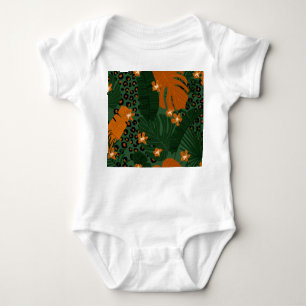 Body Motif Feuille exotique léopard tropique