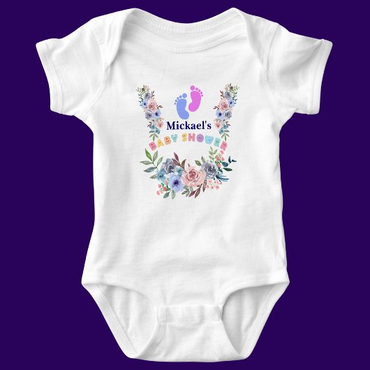 Body Motif floral de baby shower personnalisé mignon