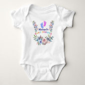Body Motif floral de baby shower personnalisé mignon (Devant)