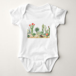 Body Motif frontalier des cactus en fleurs