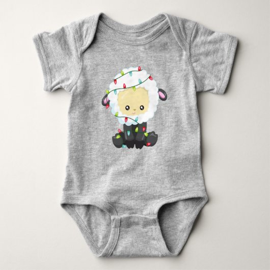 Body Moutons de Noël, Lumières de Noël, Mignons Moutons (Devant)