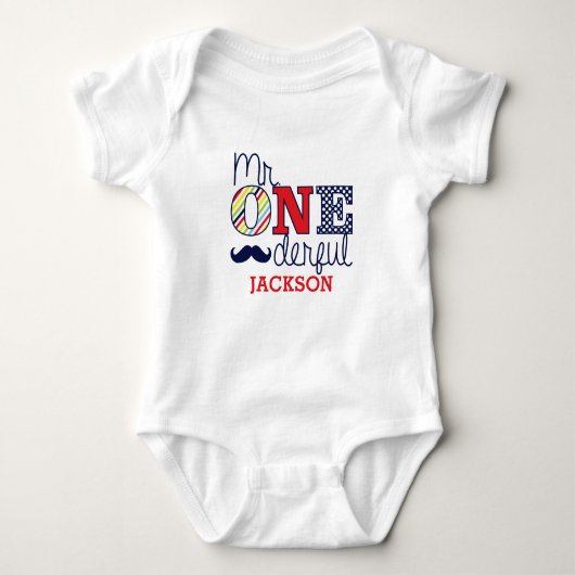 Body Mr ONEderful Baby Romper - Première tenue d'annive (Devant)