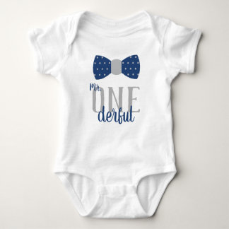 Body Mr ONEderful Birthday Shirt en bleu et gris