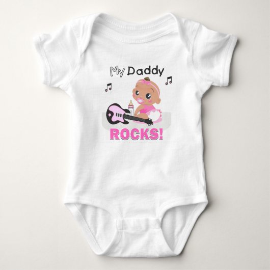 Body My Daddy Rocks Pink African Guitar Creeper (Devant)