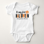 Body My First Halloween Modern Orange Black with Name (Devant)