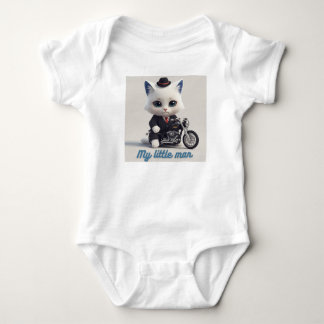 Body My Little Man Baby Bodysuit - Cute Kawaii Cat on M