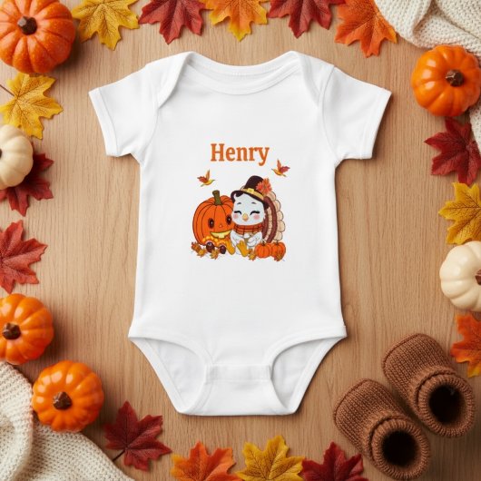 Body Name Baby Turkey And Pumpkin Thanksgiving