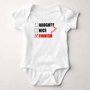 Body Naughty Nice Finnois Père Noël Liste Bodysuit bébé