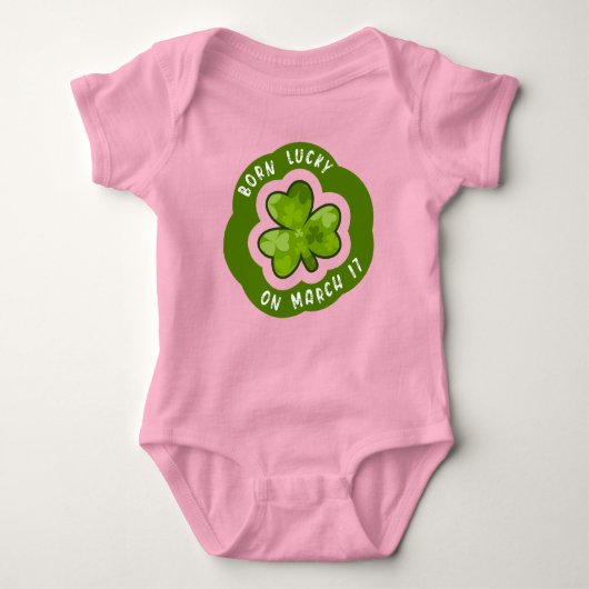 Body Né Lucky sur St Patrick's Day Baby Girl Bodysuit (Devant)