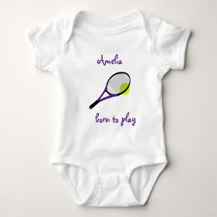 Body Né pour jouer, Tennis Ball et Racquet, Personnali