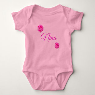 Body Nina, Nom Avec Roses Roses Roses Roses, Bodysuit B