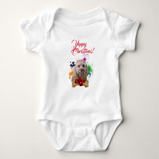 Body Noël Yappy Chien Cavapoo Mignon Personnalisable (Devant)