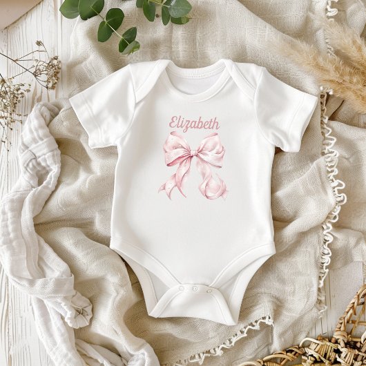 Body Nœud Papillon Rose et Perles