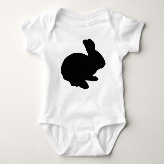 Body Noir Silhouette Lapin de Pâques (Devant)