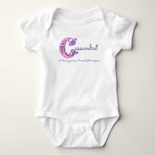 Body Nom Cassandra signifiant lettre C monogramme (Devant)