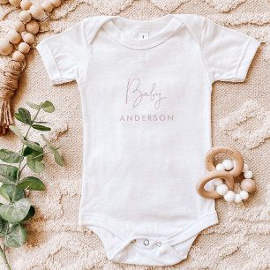 Body Nom de bébé personnalisé rose pâle