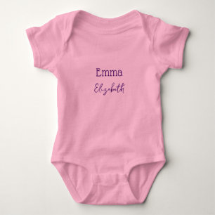 Body Nom de Bébé Prénom Deuxième Nom Texte Personnalisé