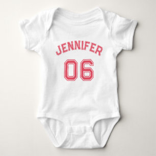 Body Nom de la fille du bébé Jersey Numéro Sport Coton 