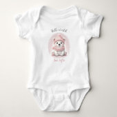 Body Nom de l'ours rose mignonne Fille Bébé Bodysuit (Devant)