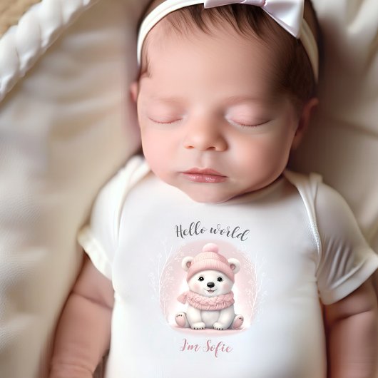 Body Nom de l'ours rose mignonne Fille Bébé Bodysuit