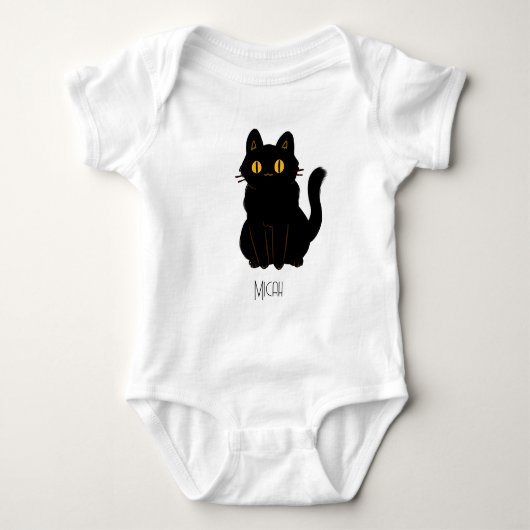 Body Nom de monogramme de chat noir adorable (Devant)