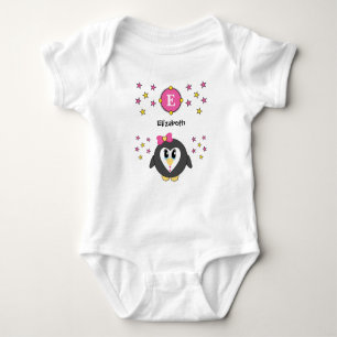 Body Nom de pingouin mignon étoiles rose jaune