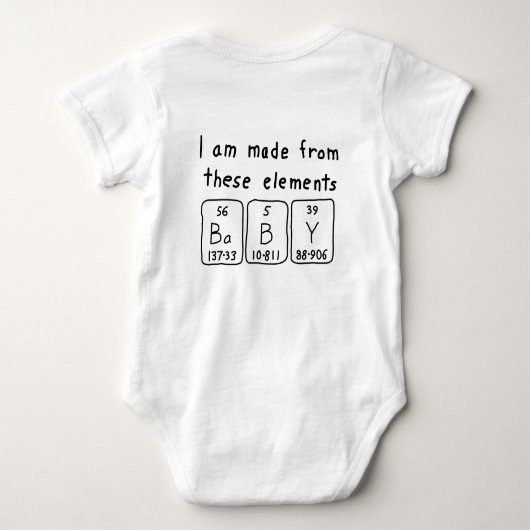 Body Nom de table périodique du bébé  (Dos)
