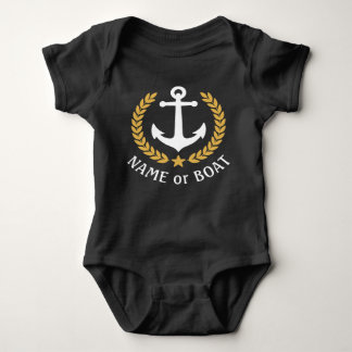 Body Nom du bateau Ancre nautique Gold Laurel Feuille S