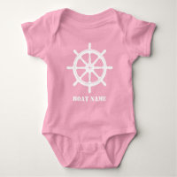 Nom du bateau ou votre nom Navire Helm Wheel Rose