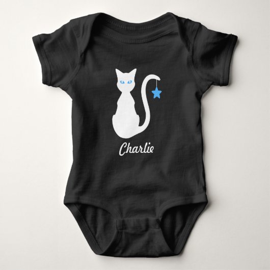 Body Nom du chat blanc Bodysuit pour bébé (Devant)