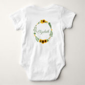Body Nom du monogramme Fleurs de soleil Jaune Vert Flor (Dos)