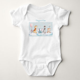 Body Nom personnalisé Baby Zebra avec tous ses amis