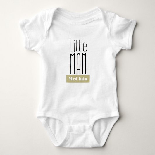 Body Nom personnalisé Little Man | Boys Bodysuit (Devant)