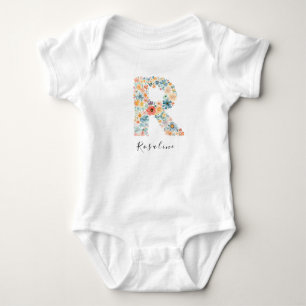 Body Nom personnalisé &Monogramme floral 'R'
