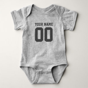 Body Nom personnalisé Numéro Baby Football Jersey Bodys