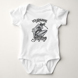 Body NOM personnalisé Surfer Big Wave Skeleton Surfing