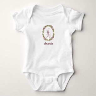 Body Noms Personnalisés Fleur Monogramme A