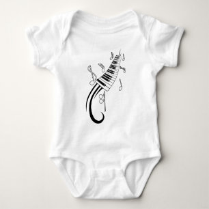 Body Notes musicales sur les touches de piano