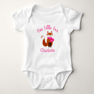 Body Notre petit Fox mignon Écharpe rose personnalisée