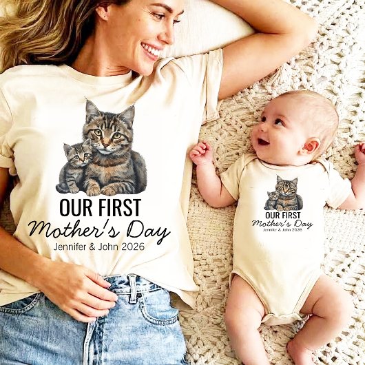 Body Notre premier jour de la fête des mères chat perso