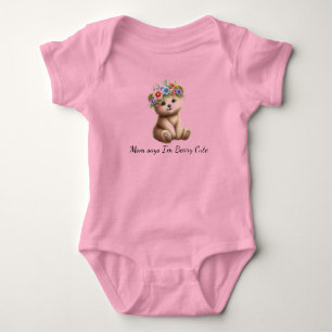 Body Nounours avec couronne de fleurs trop mignon